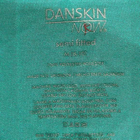 Danskin Now Teal Semi Fitted "Run Free" Athletic Tee - Picture 3 of 5